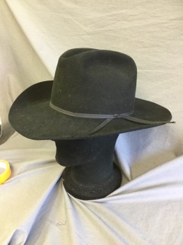 Mens, Cowboy Hat, THE COW LOT, Black, Beaver, Solid, 7 1/4