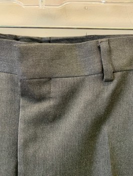 BANANA REPUBLIC, Gray, Wool, Solid, Flat Front, Zip Fly, 4 Pockets, Belt Loops