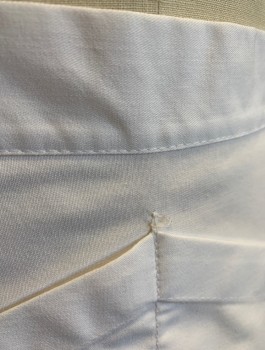 N/L, White, Poly/Cotton, Solid, Maid/Waitress Uniform, Reversible, Scallopped Hem, Inverted V Shaped Pockets/Compartments with 1 on Each Side, 1.5" Wide Waistband and Ties