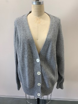 Womens, Sweater, OUTERKNOWN, Gray, Cotton, Alpaca, XS/S, Knit, V-N, Single Breasted, B.F.