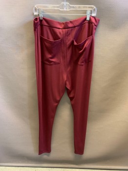 Womens, Pants, ASOS CURVE, Red Burgundy, Viscose, Polyester, W36, 18, Zip Front, 2 Patch Pockets At Back