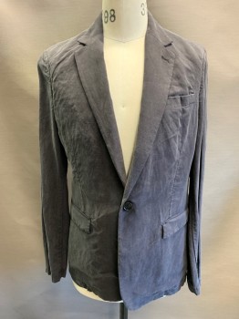 Mens, Sportcoat/Blazer, ALL SAINTS, Dk Gray, Lyocell, Linen, 38, Notched Lapel, Single Breasted, Button Front, 2 Buttons, 3 Pockets