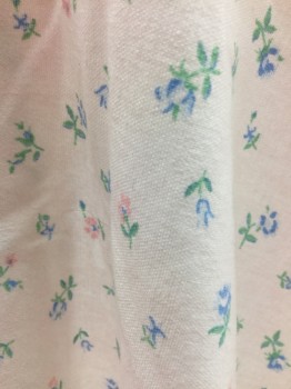 ANGELICA, Lt Pink, Lt Blue, Green, Pink, Poly/Cotton, Floral, Snap Shoulders, Short Sleeves, Box Pleat Center Front Maternity