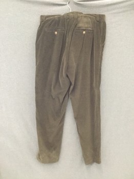 TOMMY BAHAMAS, Dk Brown, Cotton, Solid, Corduroy, Zip Fly, 4 Pockets, Belt Loops