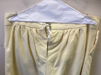N/L, Cream, Cotton, Solid, Military Uniform Breeches, Brushed Twill, Fall Front, Knee Length, Gold Buckle at Leg Opening, Open Vent with Twill Ties at Center Back Waist, Made To Order Reproduction Late 1700's Early 1800's
