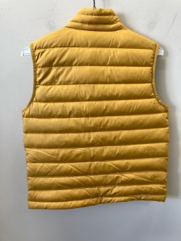 PATAGONIA, Goldenrod Yellow, Polyester, Quilted/Puffer, Mock Neck, 2 Pckts, Navy Zippers