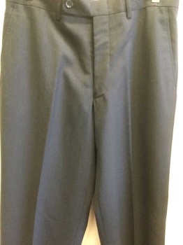 Mens, Suit, Pants, VIZONI UOMO, Black, Navy Blue, Wool, Stripes, 31/31, Flat Front, 2 Welt Pocket,