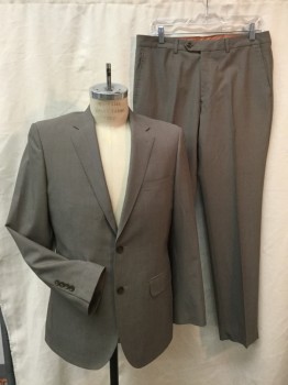 PRIVE, Taupe, Wool, Heathered, Jacket - 2 Button Single Breasted, 3 Pockets,