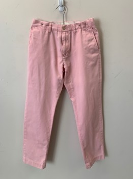 Mens, Casual Pants, POLO, Pink, Cotton, Polyester, Solid, 30, 29, Pink, Flat Front, Zip Front, 4 Pockets, Has Tv Alts.