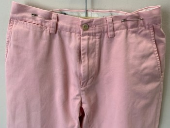 POLO, Pink, Cotton, Polyester, Solid, Pink, Flat Front, Zip Front, 4 Pockets, Has Tv Alts.