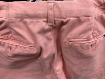 Mens, Casual Pants, POLO, Pink, Cotton, Polyester, Solid, 30, 29, Pink, Flat Front, Zip Front, 4 Pockets, Has Tv Alts.