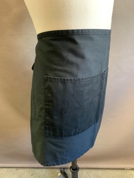 N/L, Black, Poly/Cotton, Solid, Twill, 2 Pockets/Compartments, Self Ties at Waist