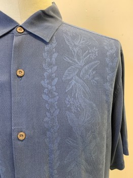Tommy Bahama, Navy Blue, Silk, Hawaiian Print, S/S, Button Front, Collar Attached