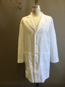 MR BARCO, White, Poly/Cotton, Solid, 4 Button Single Breasted, 3 Pockets,