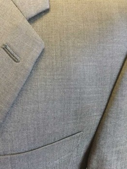 Mens, Suit, Jacket, CALVIN KLEIN, Dk Gray, Lt Gray, Wool, Heathered, 38 R, 2 Buttons,  3 Pockets,