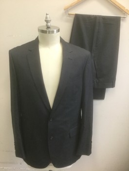 Mens, Suit, Jacket, C&J TAILORING MR.O, Charcoal Gray, Dk Gray, Wool, Stripes - Pin, 42L, Single Breasted, Notched Lapel, 2 Buttons, 3 Pockets, Made To Order