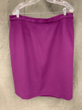 Womens, 1980s Vintage, Suit, Skirt, N/L, Aubergine Purple, Wool, Solid, W 40, Crepe Skirt, 1 1/4" Waistband, Center Back Hidden Zipper