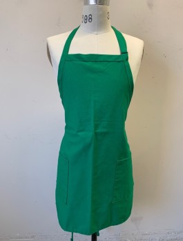 DAYSTAR, Green, Poly/Cotton, Solid, Twill, 2 Patch Pockets, Adjustable Strap at Neck, Self Ties at Sides