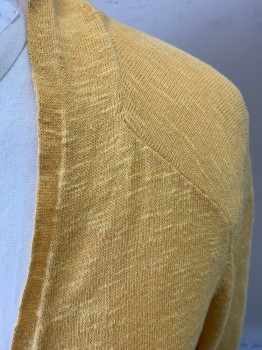 Womens, Sweater, EILEEN FISHER WOMAN, Butter Yellow, Cotton, Solid, 1X, No Closures, Long Sleeves, Nubby