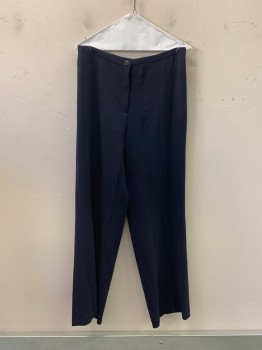 Womens, Slacks, BASLER, Navy Blue, Polyester, Solid, W32, F.F, Zip Front, Straight Fit