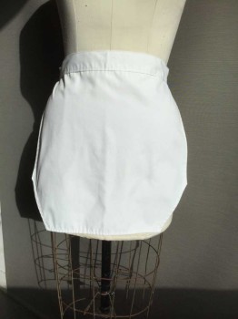 N/L, White, Polyester, Solid, Ladies Waitress/ Maid, Plain with Cut Corners Multiples,