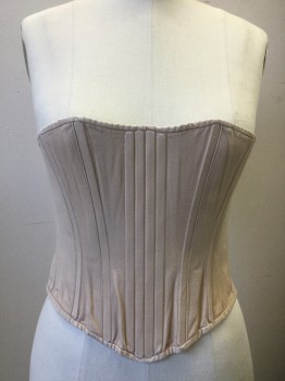 MTO, Beige, Cotton, Solid, Made To Order, Corset Lace Up Center Back, No Lacing