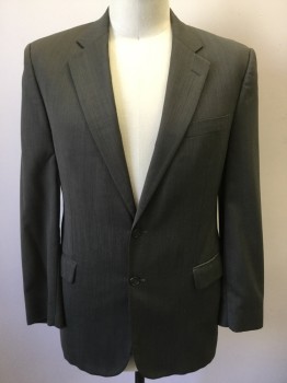 MALIBU, Olive Green, Black, Synthetic, Herringbone, Tiny Herringbone, Single Breasted, Collar Attached, Notched Lapel, 3 Pockets, 2 Buttons