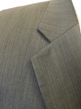 Mens, Sportcoat/Blazer, MALIBU, Olive Green, Black, Synthetic, Herringbone, 44L, Tiny Herringbone, Single Breasted, Collar Attached, Notched Lapel, 3 Pockets, 2 Buttons
