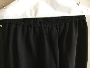 Womens, Slacks, DKNY, Black, Viscose, Polyester, Solid, 2, 1.5" Waistband Front with Elastic Back, Fake Zip Front, 2 Side Pockets