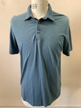 THEORY, Slate Blue, Cotton, Solid, S/S, 3 Buttons,