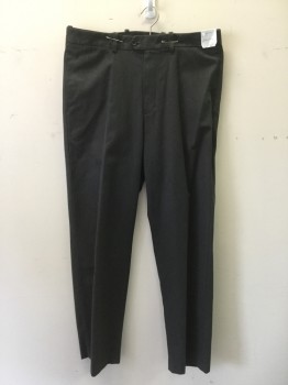 Mens, Slacks, J. W. NORDSTROM, Charcoal Gray, Cotton, Solid, 34/32, Flat Front, Button Tab Closure, 4 Pockets + Watch Pocket, Belt Loops, Zip Fly