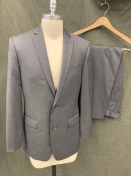 BAR III, Warm Gray, Wool, Heathered, Single Breasted, Collar Attached, 3 Pockets, 2 Buttons,