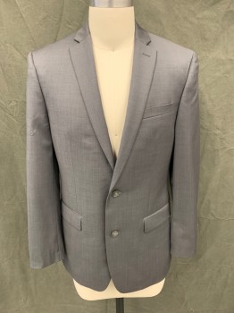 BAR III, Warm Gray, Wool, Heathered, Single Breasted, Collar Attached, 3 Pockets, 2 Buttons,
