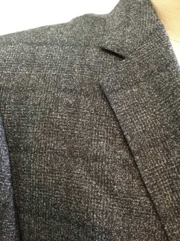 Mens, Sportcoat/Blazer, REDA-BR, Gray, Graphite Gray, Wool, Plaid, 42R, 2 Buttons,  Notched Lapel, 3 Pockets, 2 Flaps, Soft and In Excellent Condition