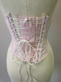 ANTHONY PHILLIPS, Baby Pink, Cotton, Solid, Made To Order, Lace Up Center Back, Center Front Spoon Busk,
