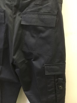 Womens, Police/Fire Pants , N/L, Navy Blue, Polyester, Cotton, Solid, In29+, W23/27, Cargo Pockets, Twill Weave,  
