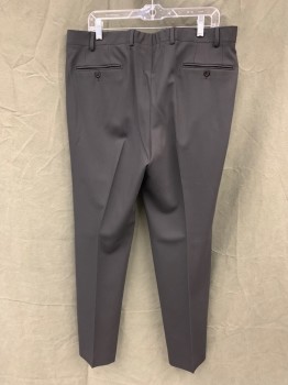 Mens, Suit, Pants, ARMANI COLL, Black, Wool, Wool, Solid, 36/31, Flat Front, Zip Fly, Button Tab Closure, 4 Pockets, + Watch Pocket, Belt Loops