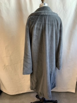 FOREVER 21, Gray, Polyester, Solid, Collar Attached, Double Breasted, 4 Buttons, 2 Pockets,