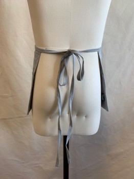 DOLYSTAR, Lt Gray, Poly/Cotton, Solid, 3 Pockets, Ties Attached