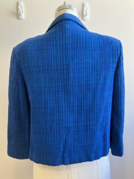 TOWN & COUNTRY, Blue, Plaid, C.A., Notched Lapel, B.F., 4 Pockets, Side Vents