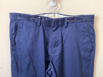 J CREW, Navy Blue, Cotton, Polyester, Solid, F.F, Side Pockets, Zip Front, Belt Loops
