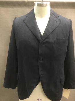 MTO, Charcoal Gray, Solid, Button Front, *missing a Button, Notch Lapel, 3 Pocket,,