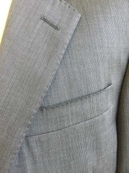 Mens, Suit, Jacket, CLAIBORNE, Charcoal Gray, Wool, Heathered, 40 R, 2 Pockets, 3 Pockets,
