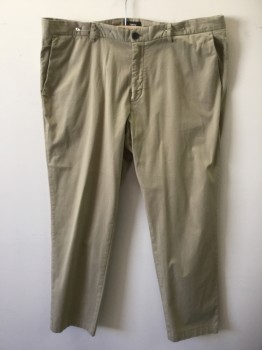 Mens, Casual Pants, THEORY, Khaki Brown, Cotton, Polyester, Solid, 29, 38, Flat Front, Zip Front,
