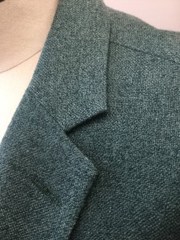 Mens, Sportcoat/Blazer, N/L, Sea Foam Green, Speckled, Solid, 38, Single Breasted, Notched Lapel, 1 Button, 3 Pockets, Changeable Dusty Periwinkle Lining