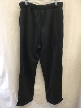 Mens, Sweatsuit Pants, RBK, Black, Polyester, Solid, L, Perforated Stretch, Drawstring Waist, 2 Pockets, Pull On,