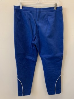 Mens, Sci-Fi/Fantasy Pants, NL, Blue, Cotton, Solid, 33/28, Zip Fly, Light Gray Pipe Trim