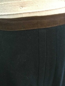 N/L, Forest Green, Brown, Wool, Solid, 5/8" Wide Brown Twill Waistband, Gored Panels with Flat Felled Seams, Kick Pleats At Hem At The End Of Each Gored Panel, Hook&Eyes and Snap Closures At Center Back Waist, Floor Length Hem,
