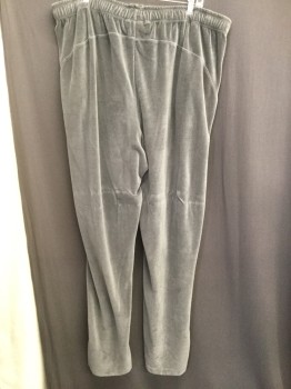 Mens, Sweatsuit Pants, PUMA, Gray, Cotton, Solid, 2XL, Elastic Waist, Zip Pockets, Velour