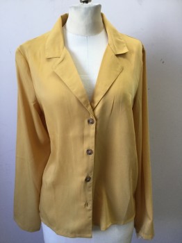 VERO MODA, Goldenrod Yellow, Polyester, Solid, C.A., Notched Lapel, B.F, L/S